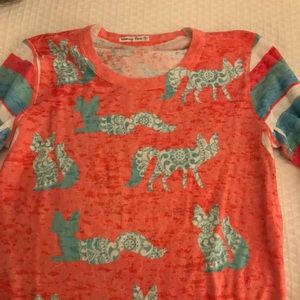 Paisley fox waffle shirt